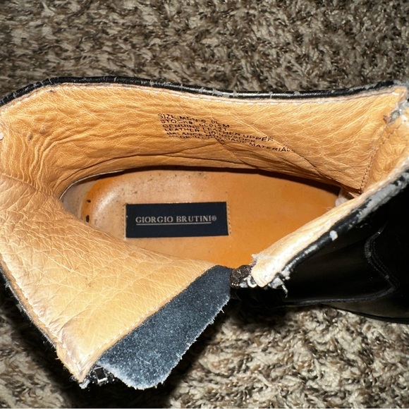 UGC Giorgio Brutini Fielding Black Plain-Toe Genuine Leather Boots Sz 9.5 - Picture 14 of 15